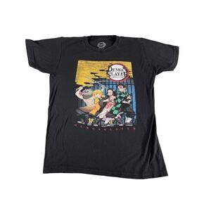 Demon Slayer Shirt Mens Medium Black Short Sleeve Kimetsu No Yaiba Anime Tee
